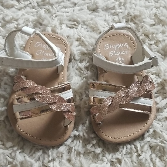rose gold baby sandals